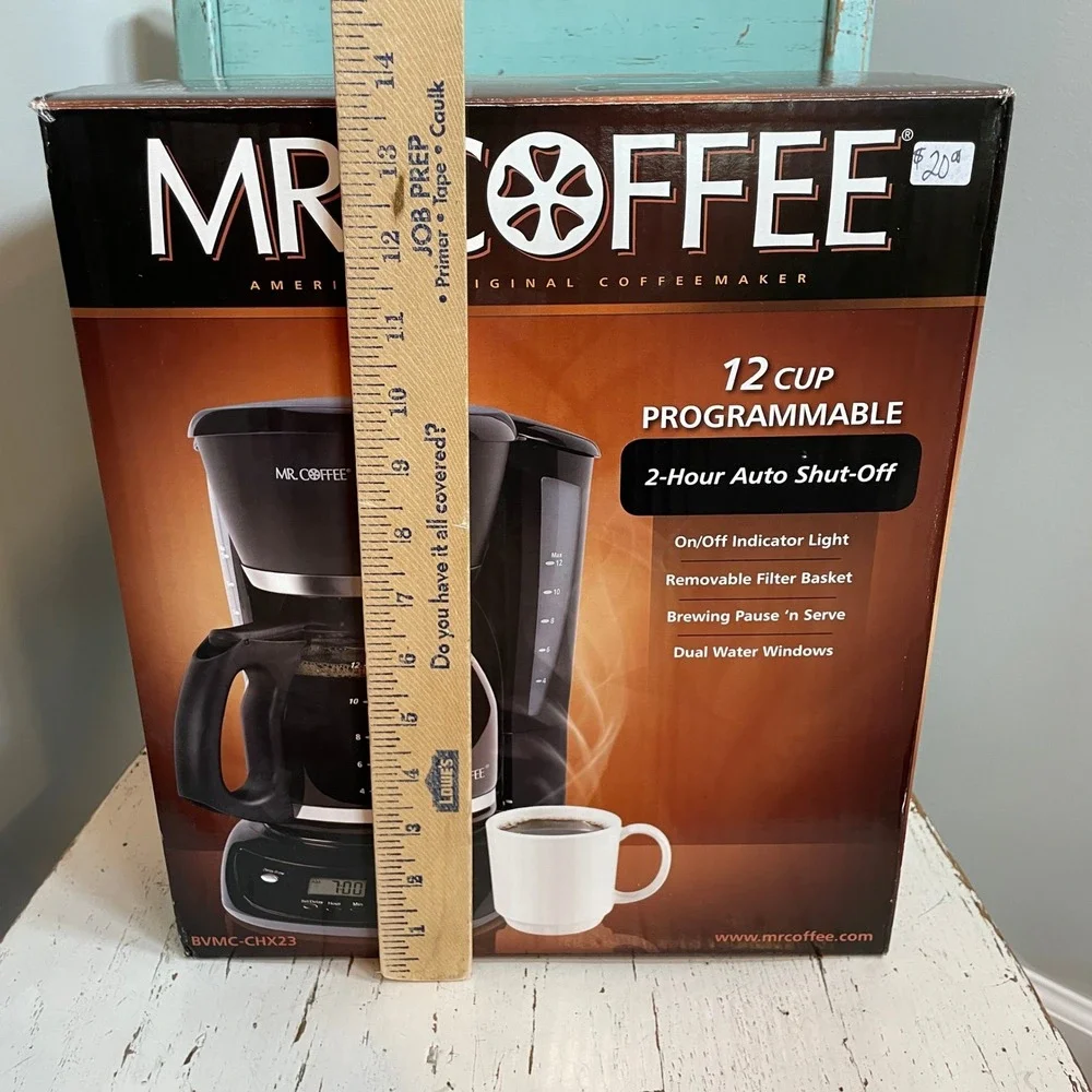 Mr Coffee 12 Cup Programmable Coffee Maker Black BVMC-CHX23 New In Box
